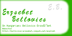 erzsebet bellovics business card